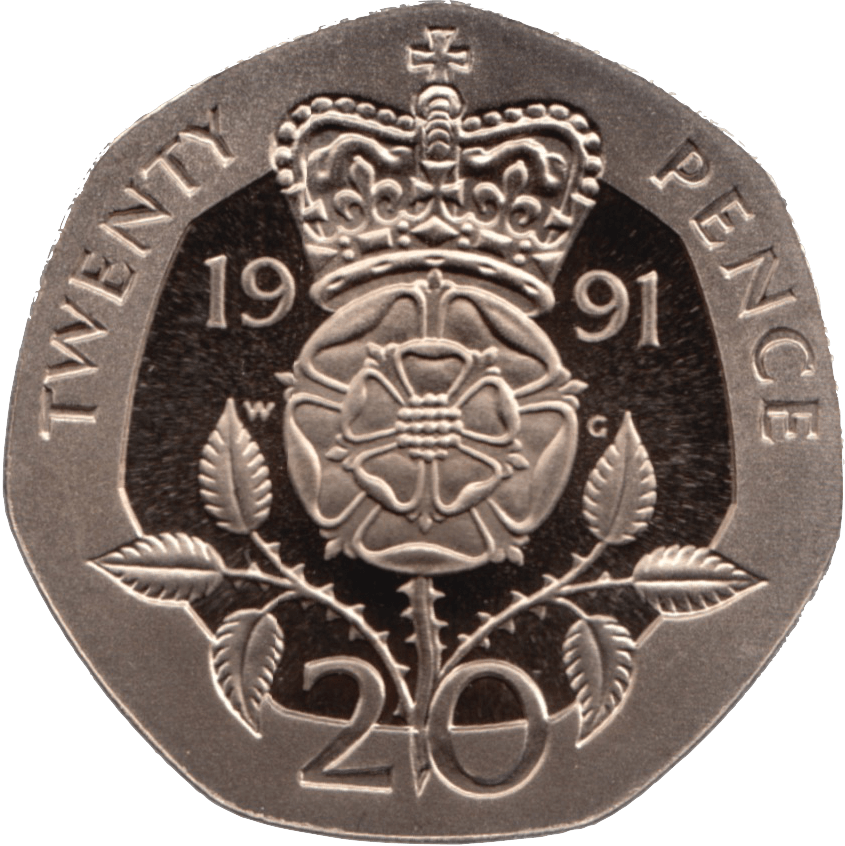 1991 20P TWENTY PENCE PROOF COIN TUDOR ROSE - 20p Proof - Cambridgeshire Coins