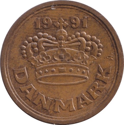 1991 50 ORE DENMARK - WORLD COINS - Cambridgeshire Coins