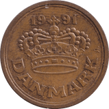 1991 50 ORE DENMARK - WORLD COINS - Cambridgeshire Coins