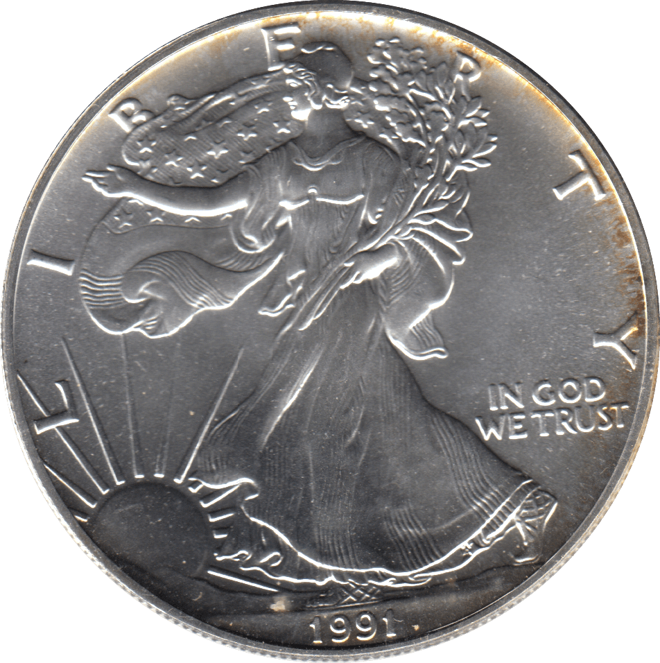 1991 AMERICAN EAGLE SILVER DOLLAR USA - SILVER WORLD COINS - Cambridgeshire Coins