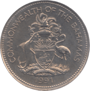 1991 BAHAMAS 25 CENTS ( UNC ) - WORLD COINS - Cambridgeshire Coins