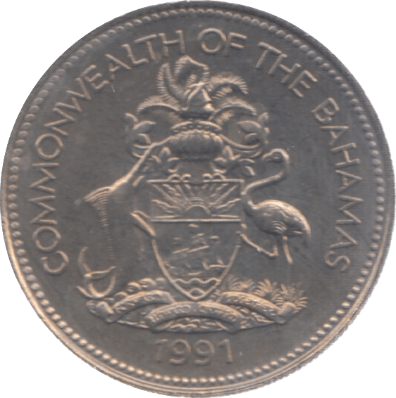 1991 BAHAMAS 25 CENTS ( UNC ) - WORLD COINS - Cambridgeshire Coins