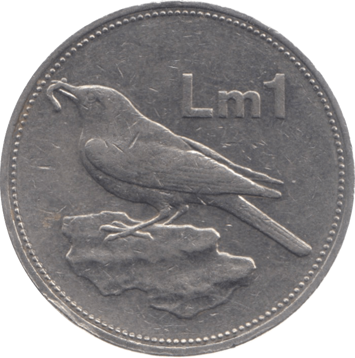 1991 MALTA ONE LIRA - WORLD COINS - Cambridgeshire Coins