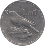 1991 MALTA ONE LIRA - WORLD COINS - Cambridgeshire Coins