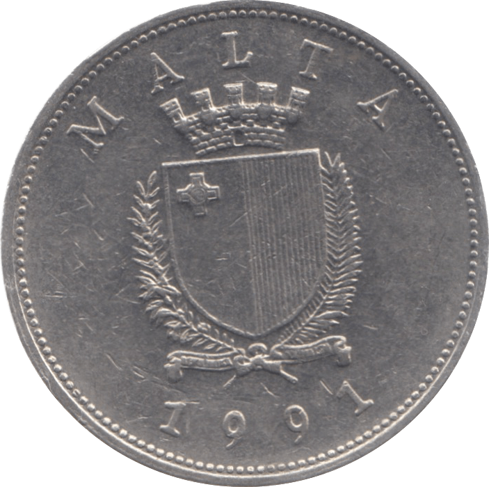 1991 MALTA ONE LIRA - WORLD COINS - Cambridgeshire Coins
