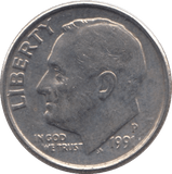 1991 ONE DIME USA PHILADELPHIA MINT - SILVER WORLD COINS - Cambridgeshire Coins