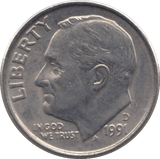 1991 ONE DIME USA - SILVER WORLD COINS - Cambridgeshire Coins