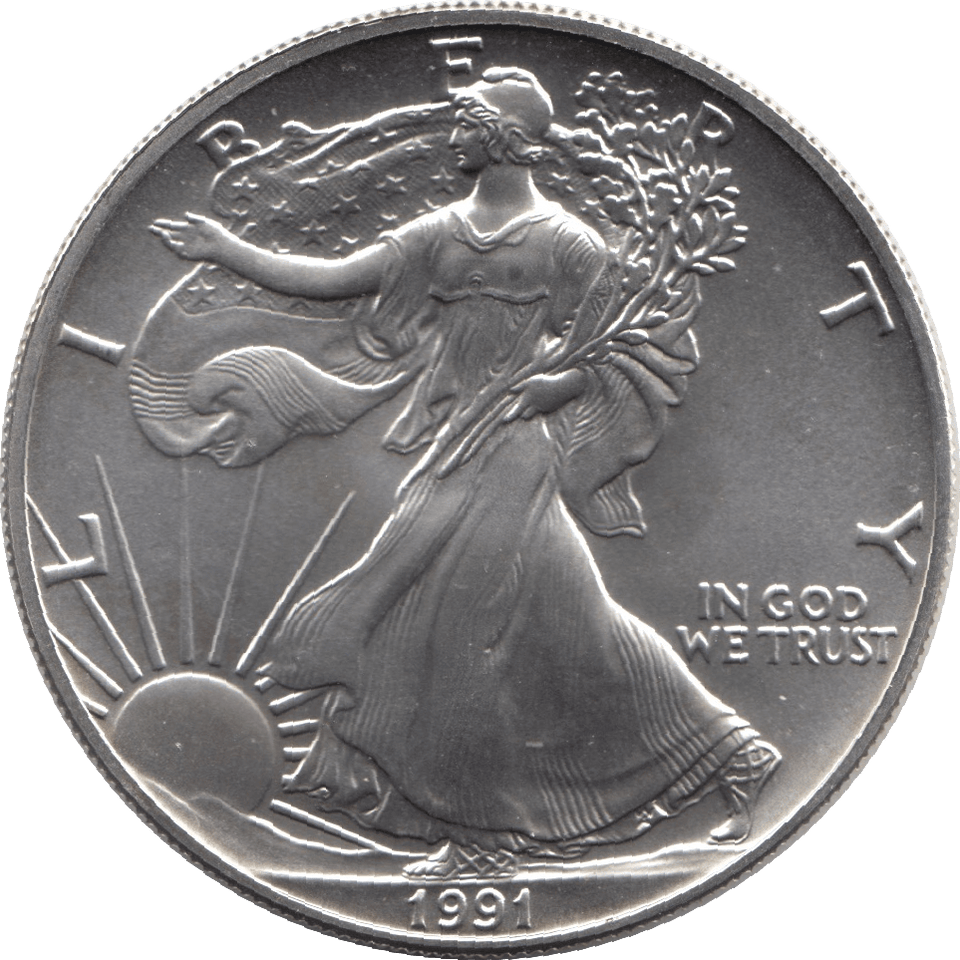 1991 SILVER LIBERTY DOLLAR USA - SILVER WORLD COINS - Cambridgeshire Coins