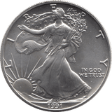 1991 SILVER LIBERTY DOLLAR USA - SILVER WORLD COINS - Cambridgeshire Coins