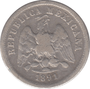 1991 SILVER MEXICO 10 CENTAVOS - SILVER WORLD COINS - Cambridgeshire Coins