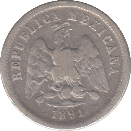 1991 SILVER MEXICO 10 CENTAVOS - SILVER WORLD COINS - Cambridgeshire Coins