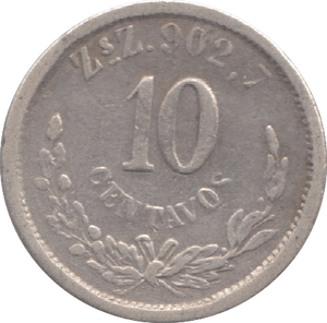 1991 SILVER MEXICO 10 CENTAVOS - SILVER WORLD COINS - Cambridgeshire Coins