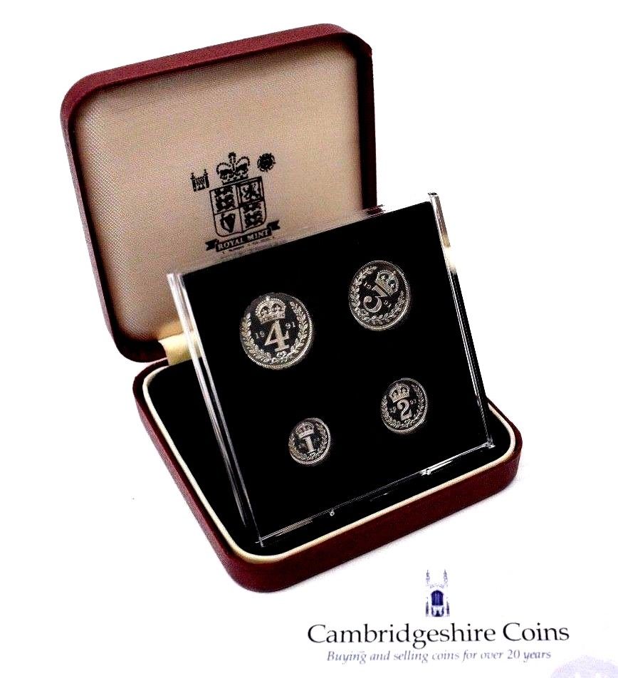 1991 Silver Proof Maundy Money Coin Set Westminster Abbey BOX - Silver Proof - Cambridgeshire Coins