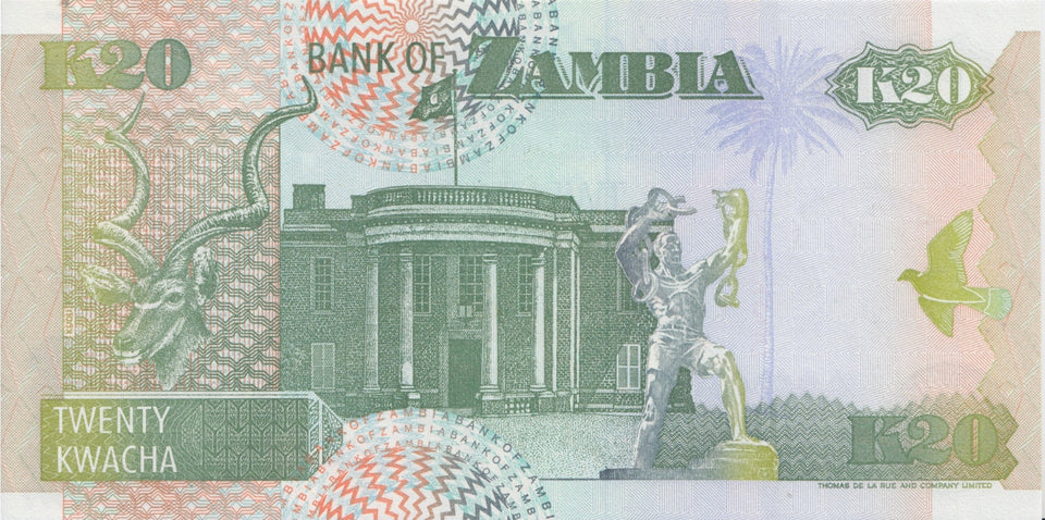 1992 20 KWACHA BANKNOTE ZIMBABWE REF 1036 - World Banknotes - Cambridgeshire Coins