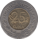 1992 25 KUNA CROATIA - WORLD COINS - Cambridgeshire Coins