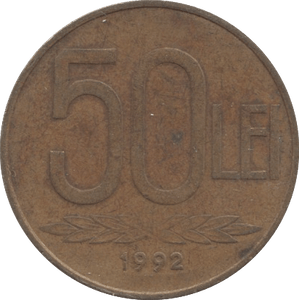 1992 50 LEI ROMANIA - WORLD COINS - Cambridgeshire Coins