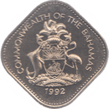 1992 BAHAMAS 15 CENTS ( UNC ) - WORLD COINS - Cambridgeshire Coins