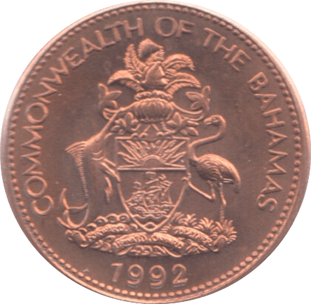 1992 BAHAMAS ONE CENT ( UNC ) - WORLD COINS - Cambridgeshire Coins