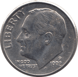 1992 ONE DIME USA PHILADELPHIA MINT - SILVER WORLD COINS - Cambridgeshire Coins