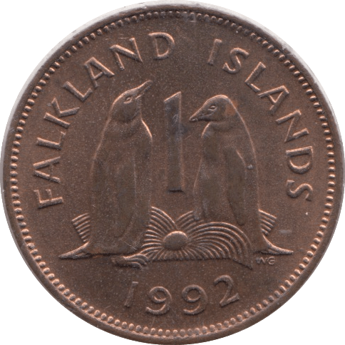 1992 ONE PENNY FALKLAND ISLANDS - WORLD COINS - Cambridgeshire Coins