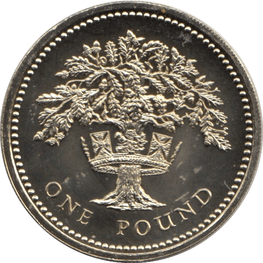 1992 ONE POUND £1 ENGLISH OAK BRILLIANT UNCIRCULATED BU - £1 BU - Cambridgeshire Coins