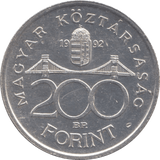 1992 SILVER 200 FORINT HUNGARY - SILVER WORLD COINS - Cambridgeshire Coins