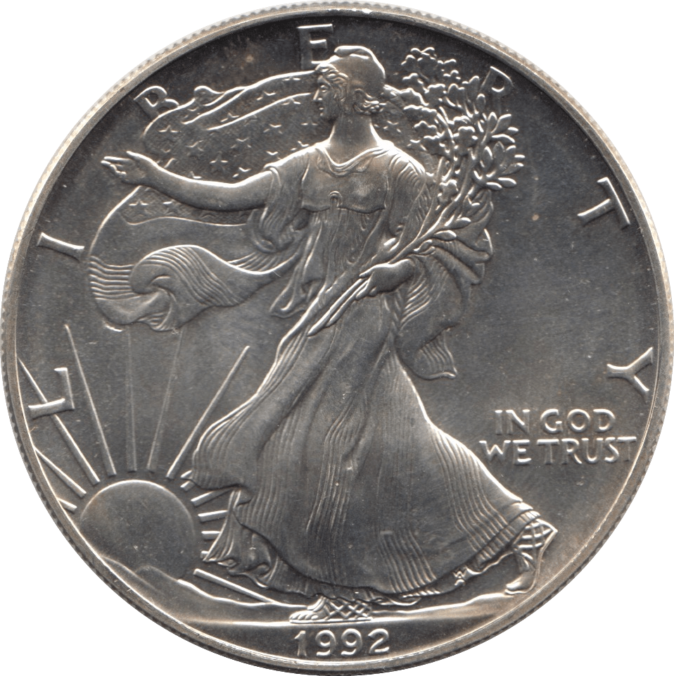 1992 SILVER LIBERTY DOLLAR USA - SILVER WORLD COINS - Cambridgeshire Coins
