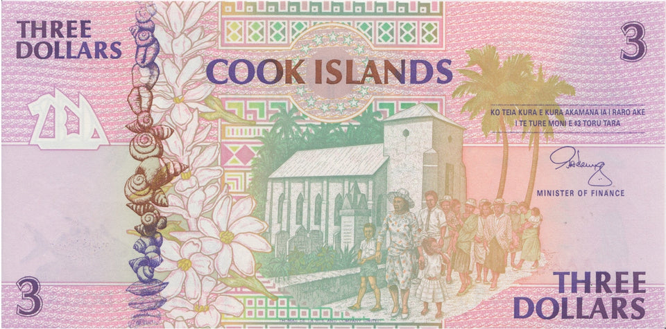 1992 THREE DOLLARS BANKNOTE COOK ISLANDS REF 624 - World Banknotes - Cambridgeshire Coins