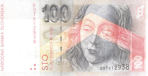 1993 100 KORUN NARODNA BANKA SLOVENSKA SLOVAKIAN BANKNOTE REF 130 - WORLD BANKNOTES - Cambridgeshire Coins