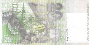 1993 20 KORUN NARODNA BANKA SLOVENSKA SLOVAKIAN BANKNOTE REF 128 - WORLD BANKNOTES - Cambridgeshire Coins