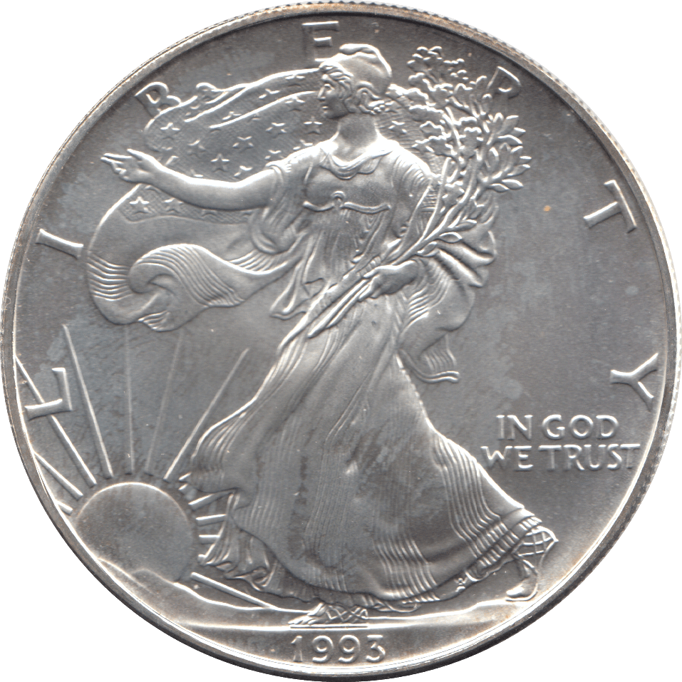1993 AMERICAN EAGLE SILVER DOLLAR USA - SILVER WORLD COINS - Cambridgeshire Coins