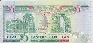 1993 FIVE DOLLARS EASTERN CARIBBEAN STATE BANKNOTE CARIBBEAN REF 713 - World Banknotes - Cambridgeshire Coins