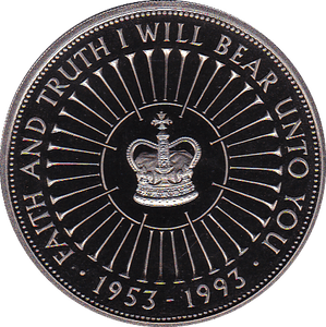 1993 FIVE POUND £5 40th ANNIVERSARY OF THE CORONATION BRILLIANT UNCIRCULATED BU - £5 BU - Cambridgeshire Coins