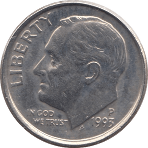 1993 ONE DIME USA PHILADELPHIA MINT - SILVER WORLD COINS - Cambridgeshire Coins