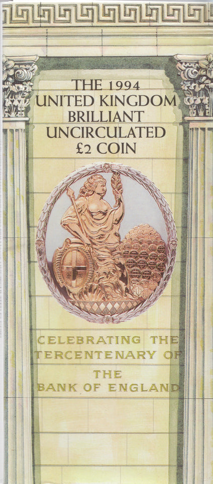 1994 £2 UNCIRCULATED PRESENTATION PACK BANK OF ENGLAND - £2 BU PACK - Cambridgeshire Coins