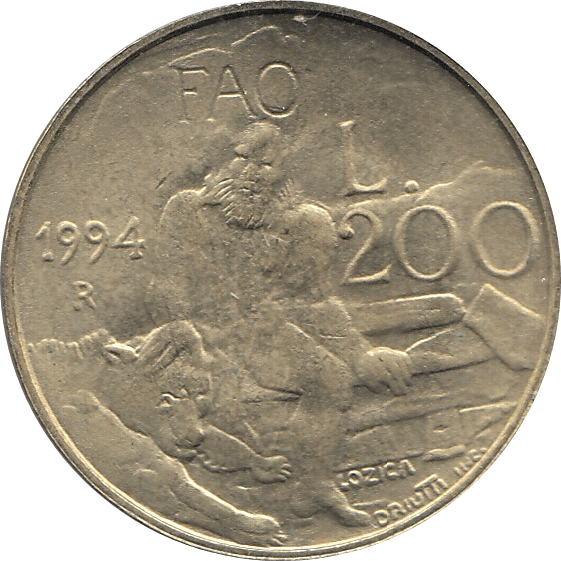 1994 200 LIRE SAN MARINO - WORLD COINS - Cambridgeshire Coins