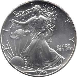 1994 AMERICAN EAGLE SILVER DOLLAR USA - SILVER WORLD COINS - Cambridgeshire Coins