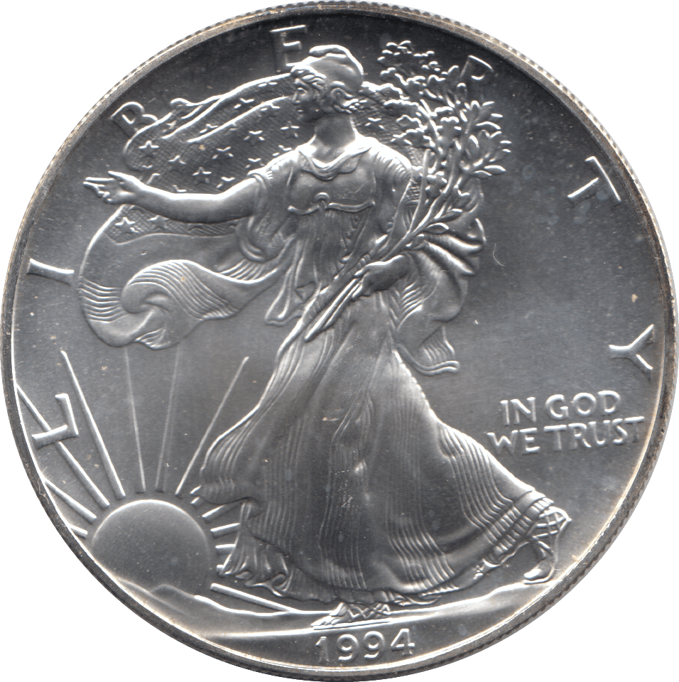 1994 AMERICAN EAGLE SILVER DOLLAR USA - SILVER WORLD COINS - Cambridgeshire Coins