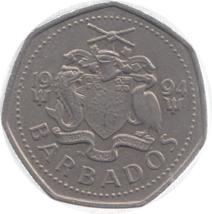 1994 BARBADOS ONE DOLLAR - WORLD COINS - Cambridgeshire Coins
