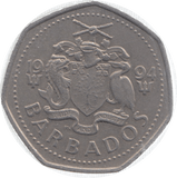 1994 BARBADOS ONE DOLLAR - WORLD COINS - Cambridgeshire Coins