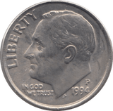 1994 ONE DIME USA PHILADELPHIA MINT - SILVER WORLD COINS - Cambridgeshire Coins