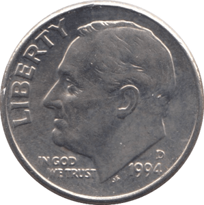 1994 ONE DIME USA - SILVER WORLD COINS - Cambridgeshire Coins