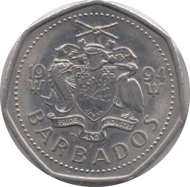 1994 ONE DOLLAR BARBADOS - WORLD COINS - Cambridgeshire Coins