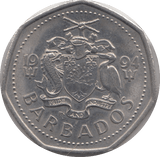 1994 ONE DOLLAR BARBADOS - WORLD COINS - Cambridgeshire Coins