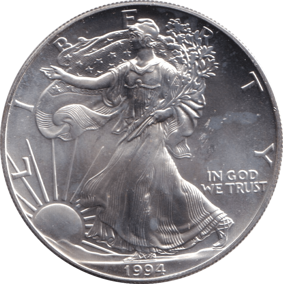 1994 SILVER LIBERTY DOLLAR USA - SILVER WORLD COINS - Cambridgeshire Coins