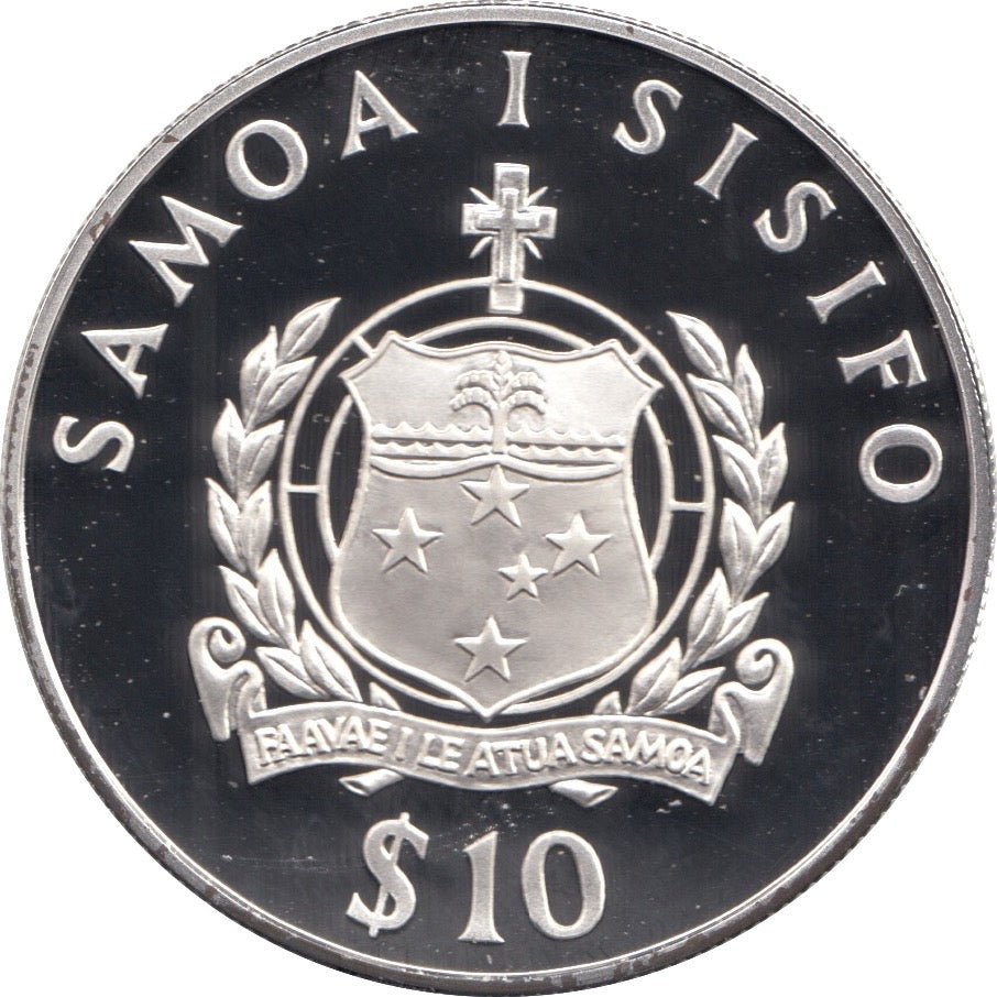 1994 SILVER PROOF 10 DOLLARS SAMOA 925 SILVER REF 27 - SILVER PROOF COMMEMORATIVE - Cambridgeshire Coins