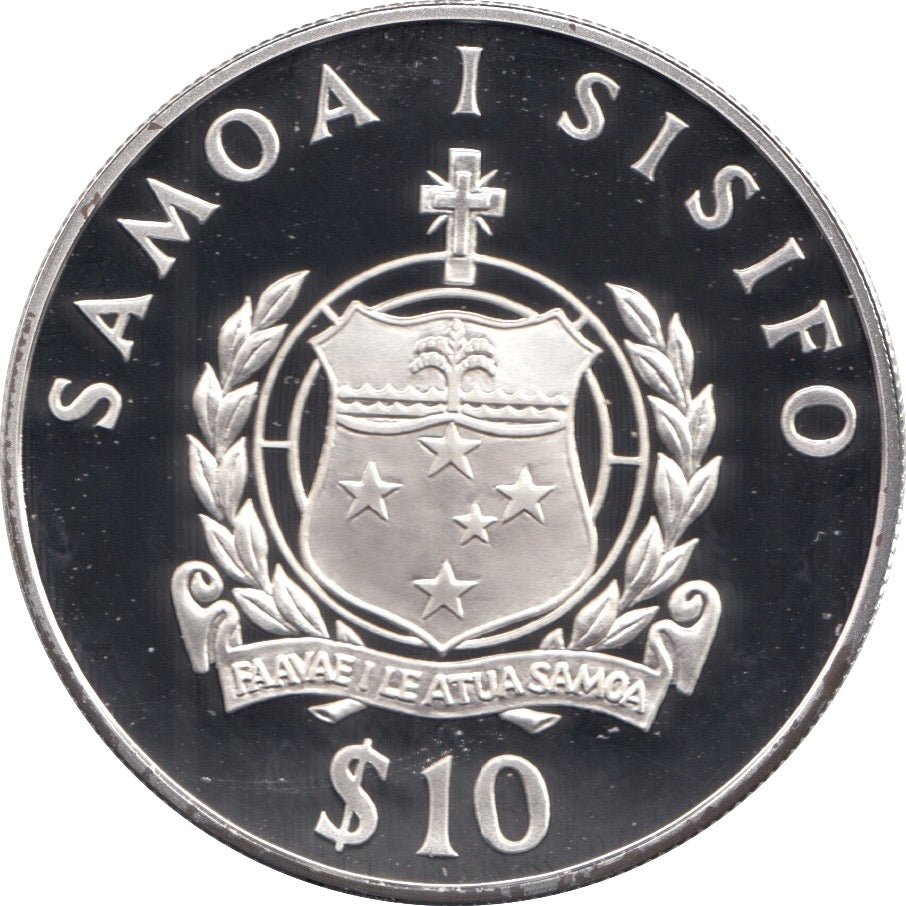 1994 SILVER PROOF 10 DOLLARS SAMOA 925 SILVER REF 27 - SILVER PROOF COMMEMORATIVE - Cambridgeshire Coins