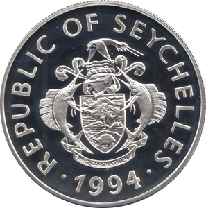 1994 SILVER PROOF 25 RUPEES SEYCHELLES 925 SILVER (COA) REF 13 - SILVER PROOF COMMEMORATIVE - Cambridgeshire Coins