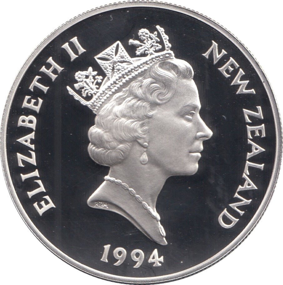 1994 SILVER PROOF 5 DOLLARS NEW ZEALAND 925 SILVER (COA) REF 23 - SILVER PROOF COMMEMORATIVE - Cambridgeshire Coins