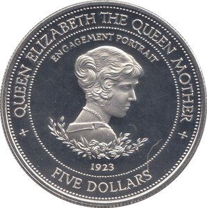 1994 SILVER PROOF QUEEN MOTHER 5 DOLLARS BARBADOS 925 SILVER - SILVER WORLD COINS - Cambridgeshire Coins
